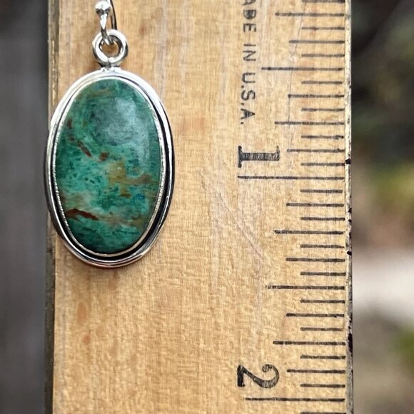 Sundance $188 NEW 1.5” Green Turquoise Sterling Silver Handmade Oval Earrings - Picture 8 of 11